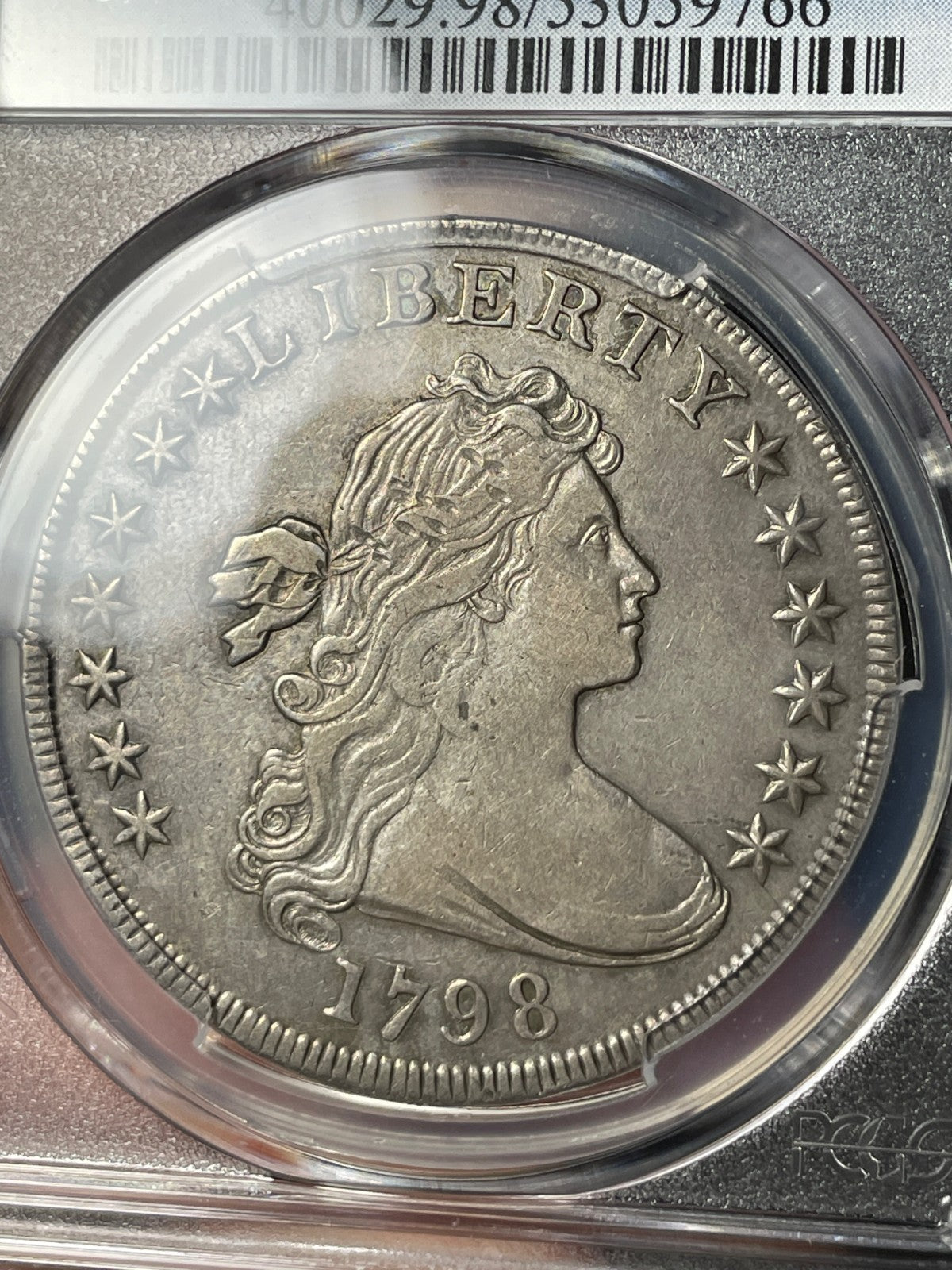 1798 PCGS XF Detail Draped Bust Silver Dollar BB-112 Beautiful, Light Damage