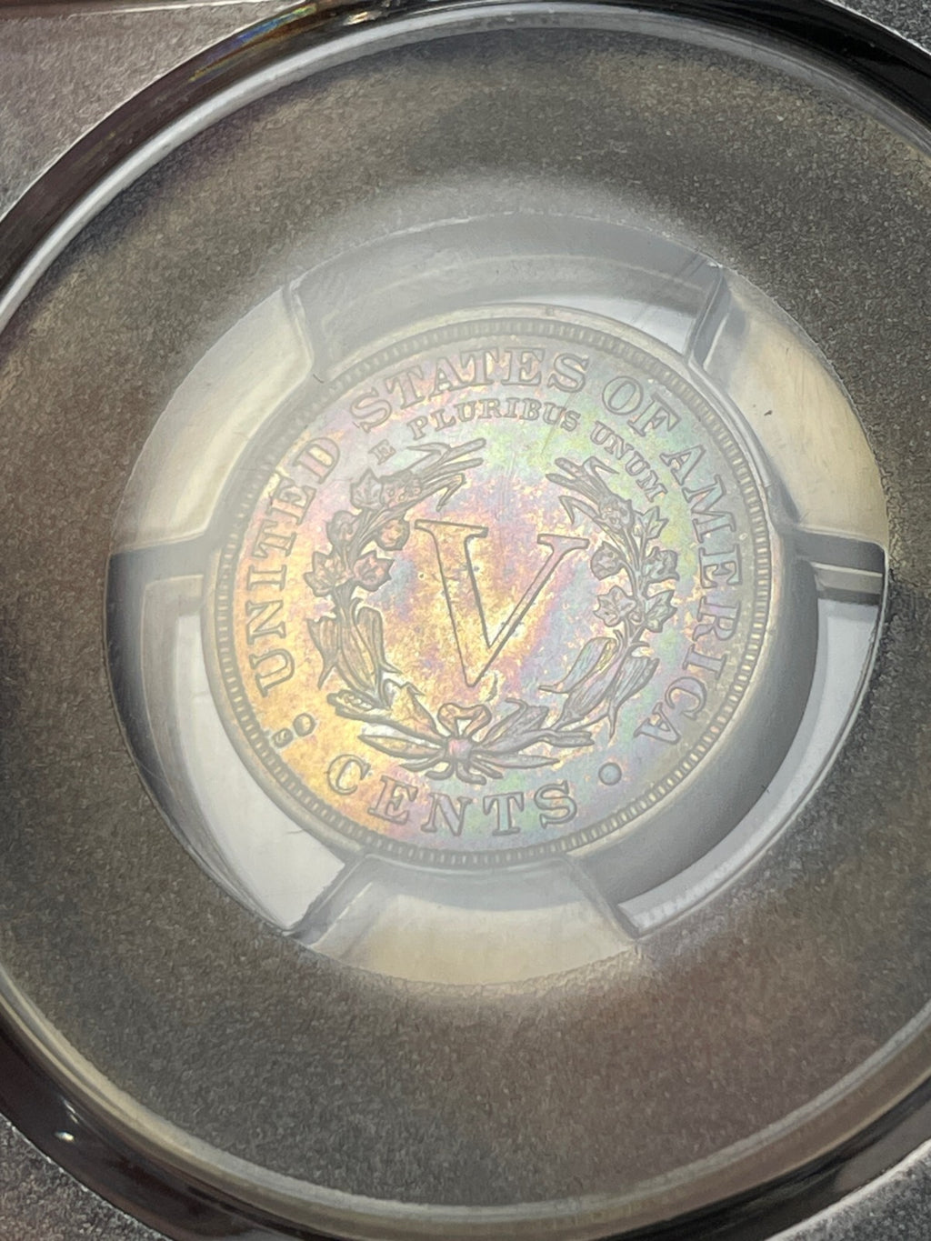 1912-S PCGS MS66 Liberty V Nickel Key Date Rainbow Toning WOW!