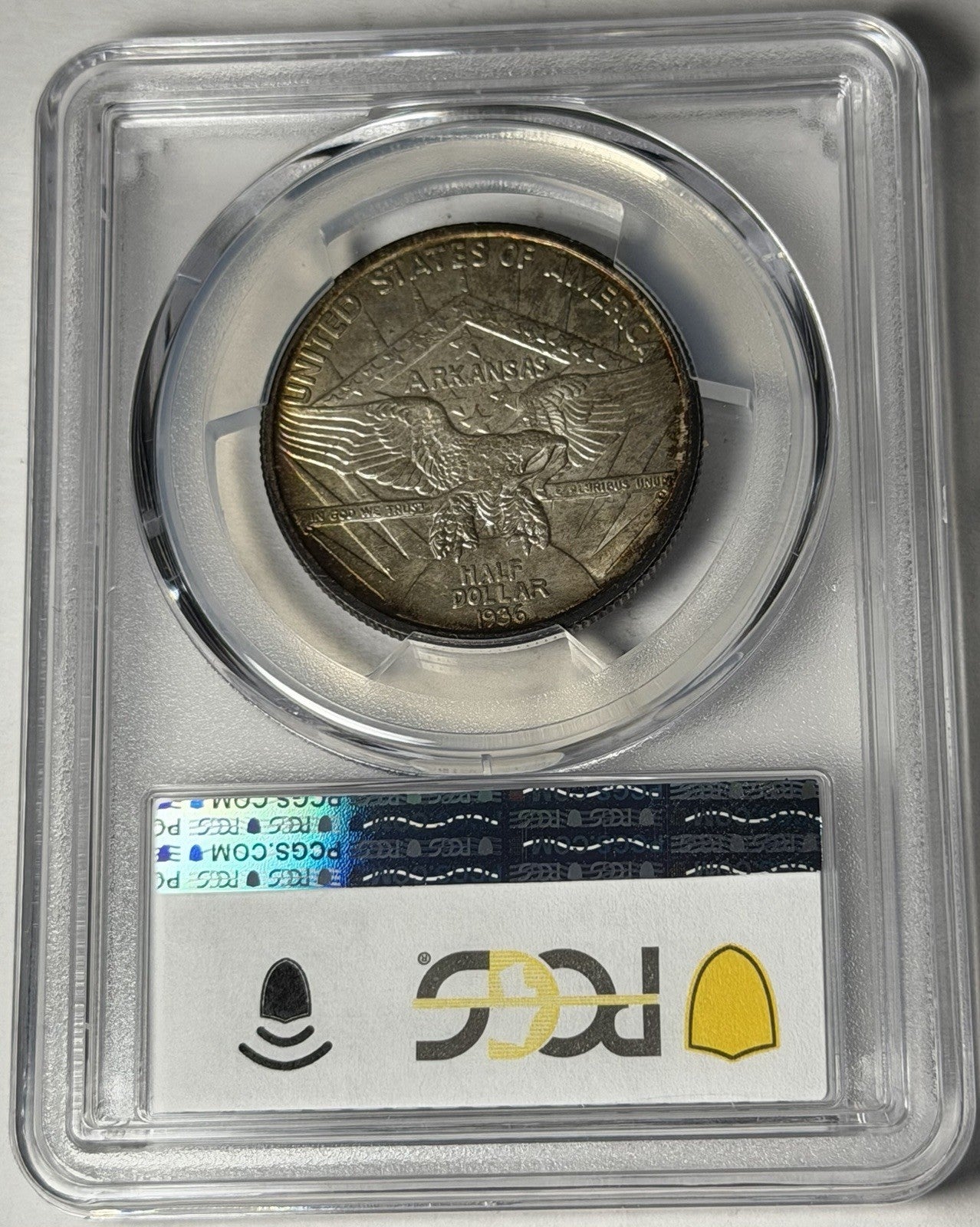 1936 PCGS MS66 Arkansas Commemorative Half Dollar Toned