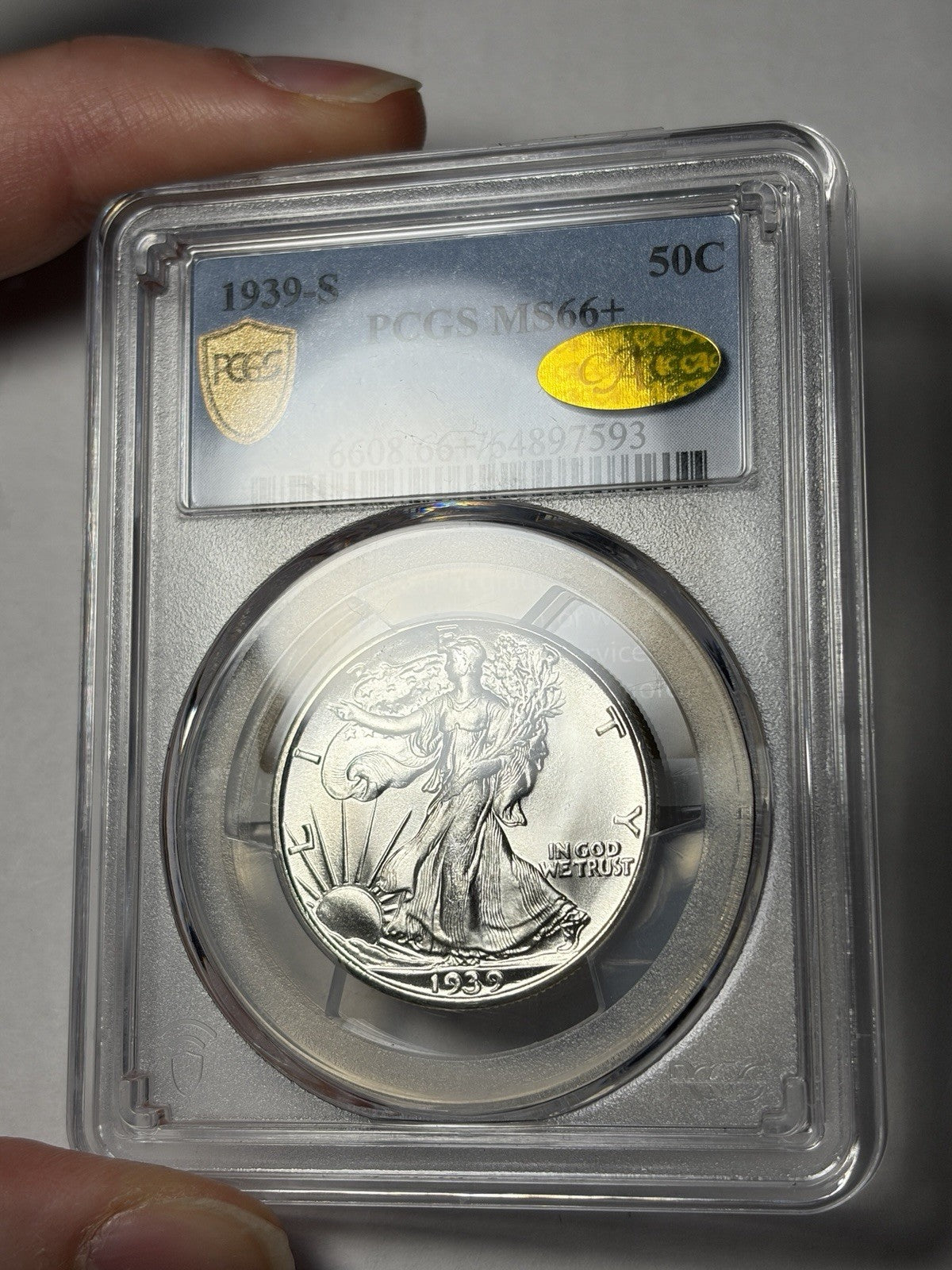 1939-S PCGS MS66+ GOLD CAC Walking Liberty Half Dollar