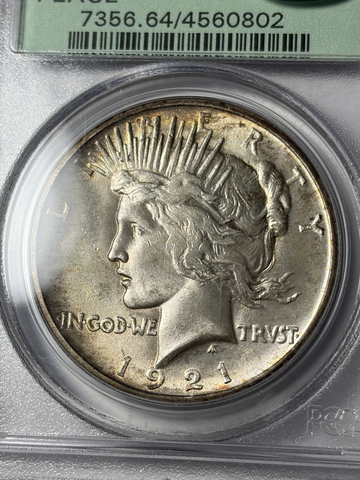 1921 PCGS MS64 CAC Peace Silver Dollar Old Green Holder Toned