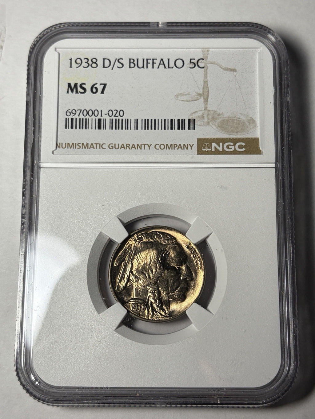 1938-D/S NGC MS67 Buffalo Nickel