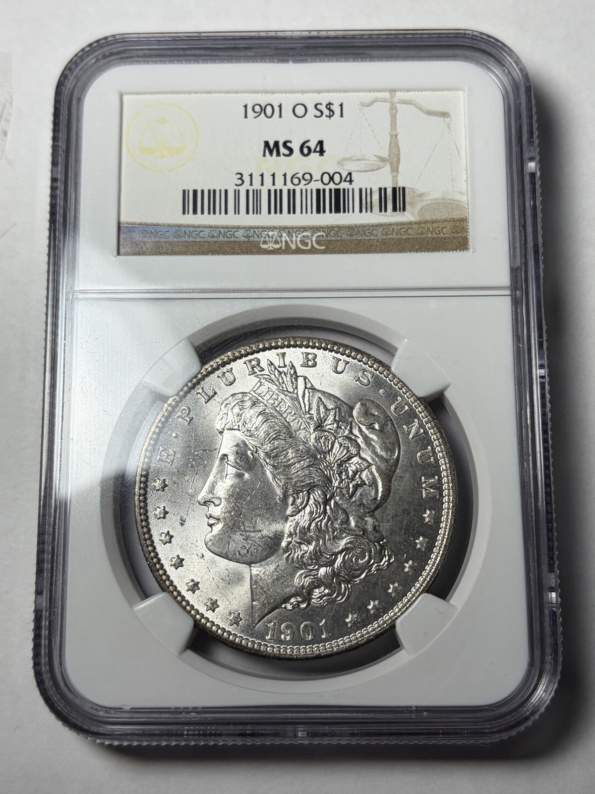 1901-O NGC MS64 Morgan Silver Dollar Reverse Toned End Roll Toner
