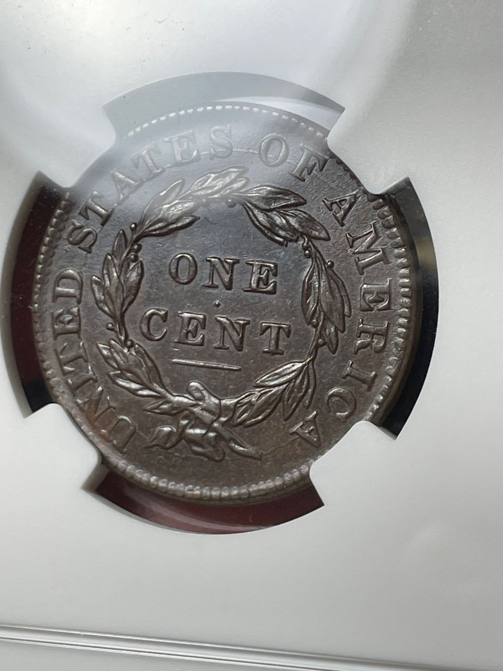 1834 NGC AU55 BN Coronet Hair Large Cent Small 8