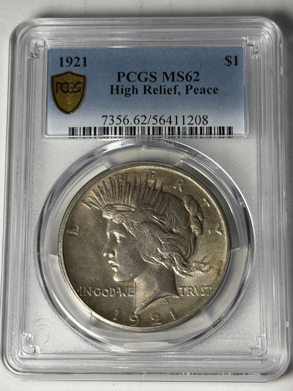 1921 PCGS MS 62 Peace Dollar High Relief