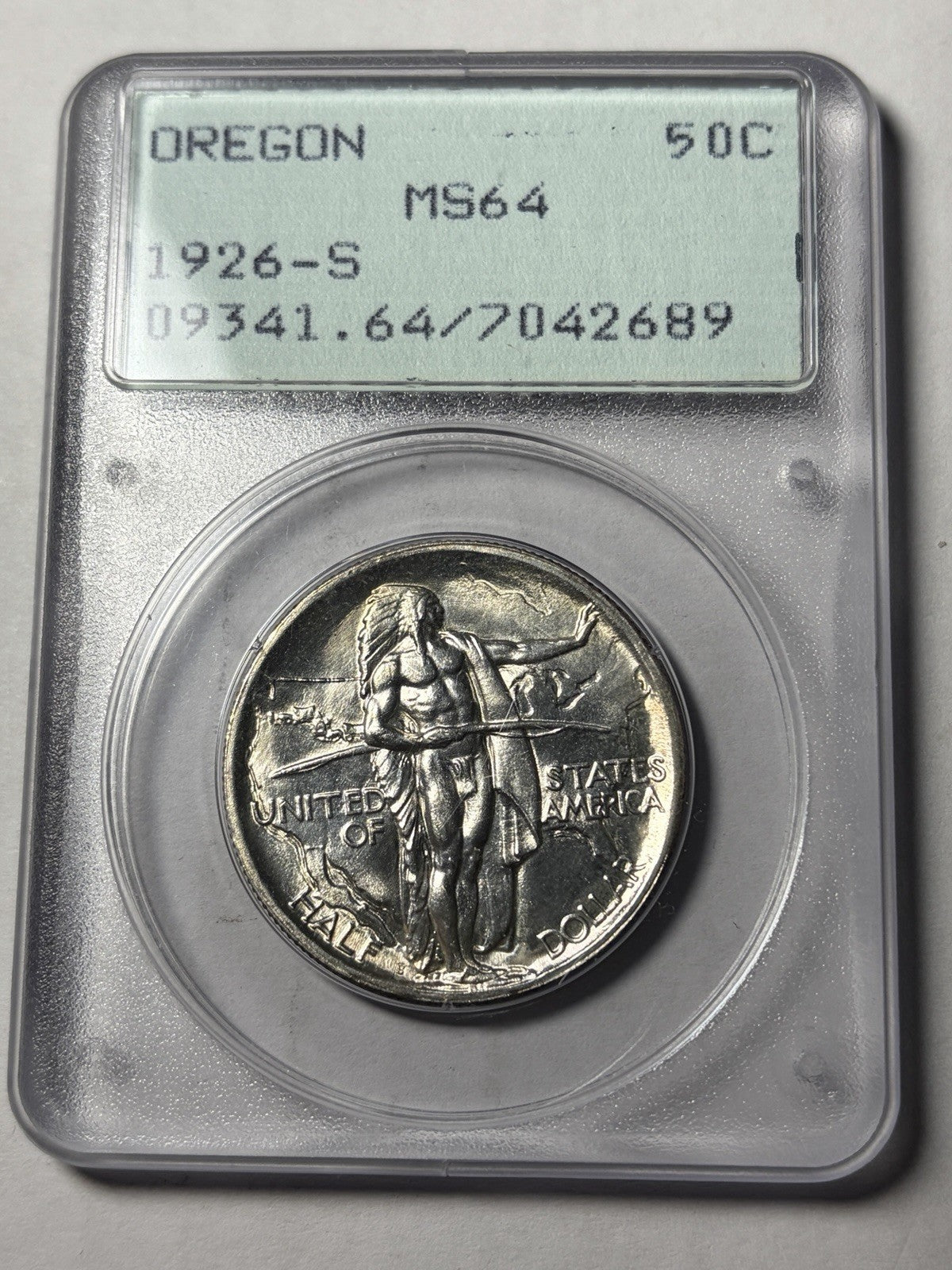 1926-S PCGS MS64 Oregon Commemorative Half Dollar Rattler