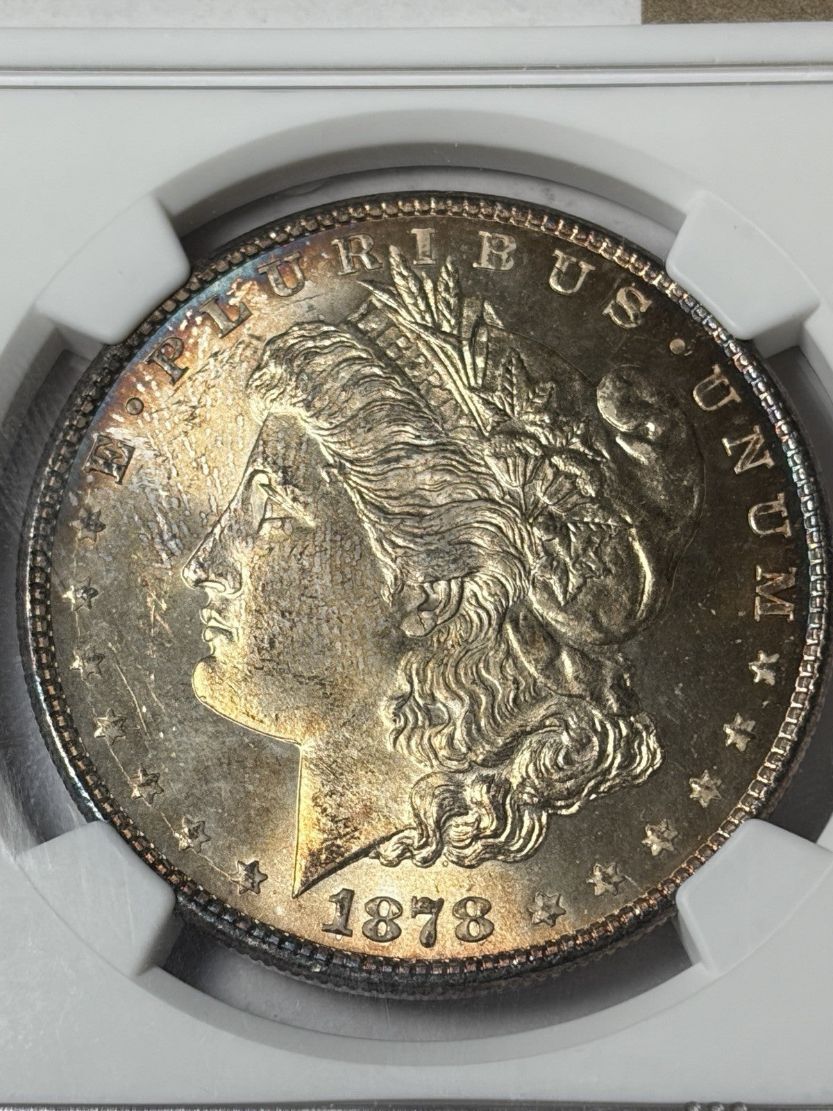 1878 8TF NGC MS65 Morgan Silver Dollar Toned