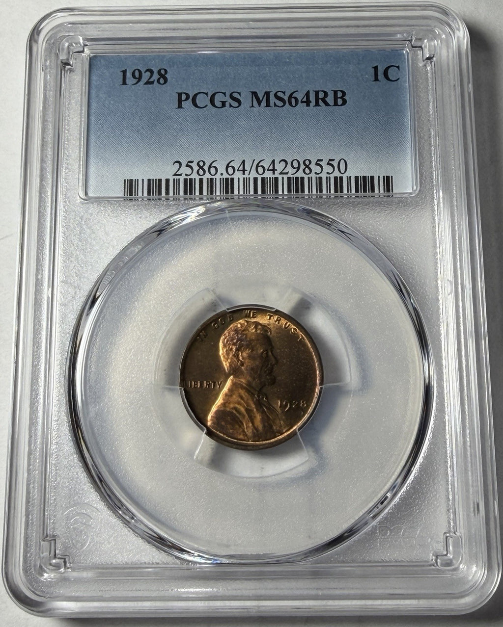 1928 PCGS MS64RB Lincoln Wheat Cent