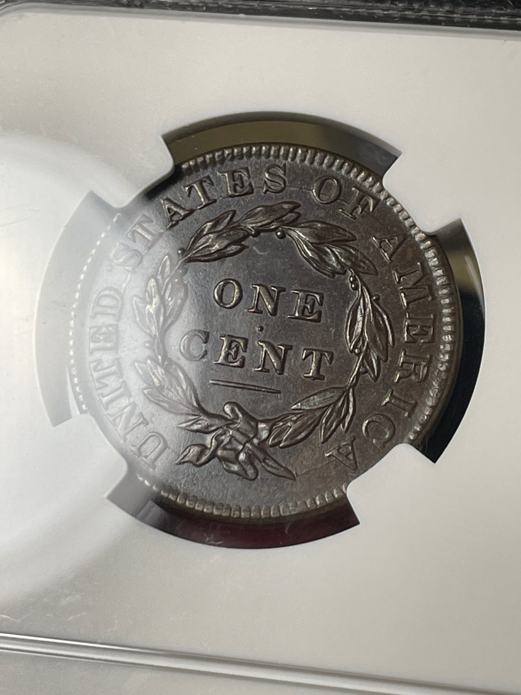 1834 NGC AU55 BN Coronet Hair Large Cent Small 8