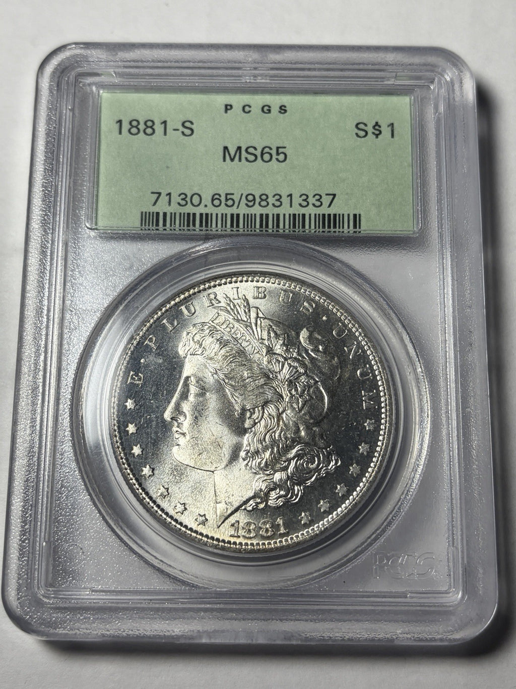 1881-S PCGS MS65 Morgan Silver Dollar OGH