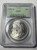 1881-S PCGS MS65 Morgan Silver Dollar OGH