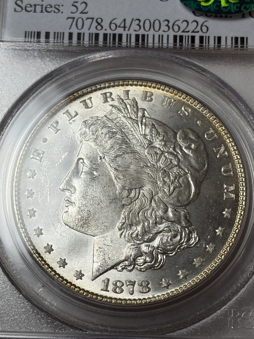 1878 7/8TF Strong PCGS MS64 CAC Morgan Silver Dollar