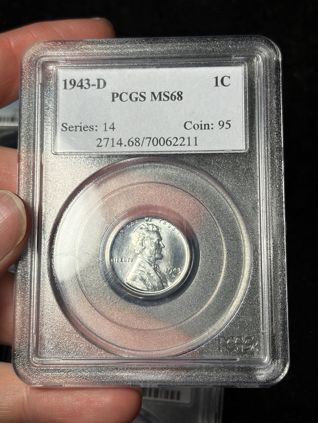 1943 PDS PCGS MS68 Lincoln Wheat Steel Cent Registry Grade Set!