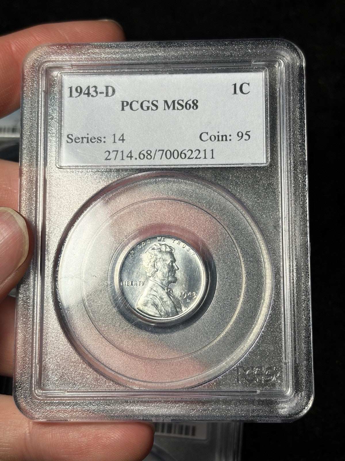 1943 PDS PCGS MS68 Lincoln Wheat Steel Cent Registry Grade Set!