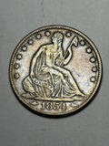 1854-O With Arrows Seated Liberty Half Dollar Toned