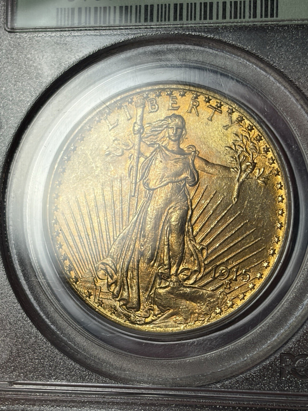 1915-S PCGS MS65 Saint Gaudens Double Eagle Gold Toned OGH Old Holder