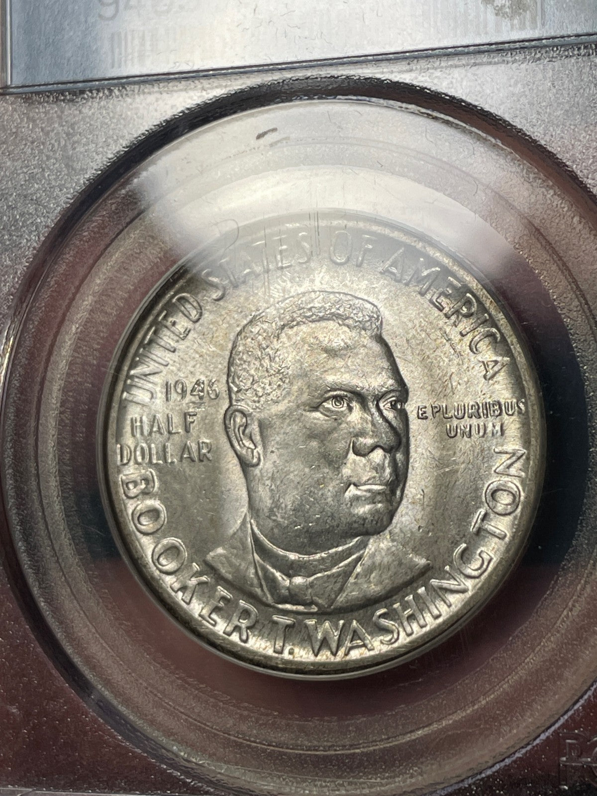 1946-D PCGS MS64 CAC Booker T Washington Commemorative Half Dollar Old Blue