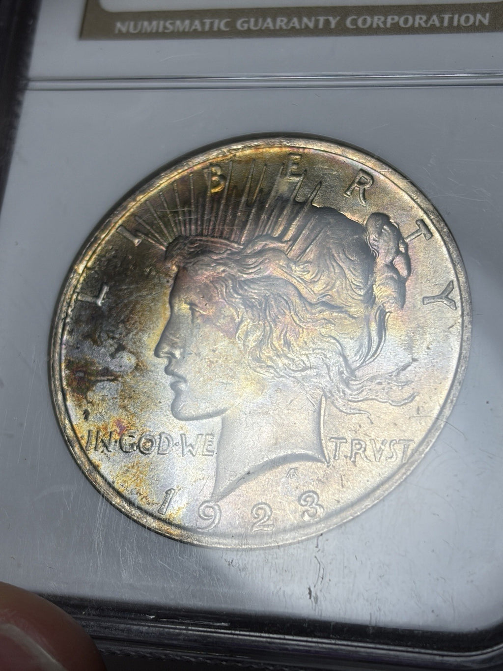 1923 NGC MS63 Peace Silver Dollar Toned RARE