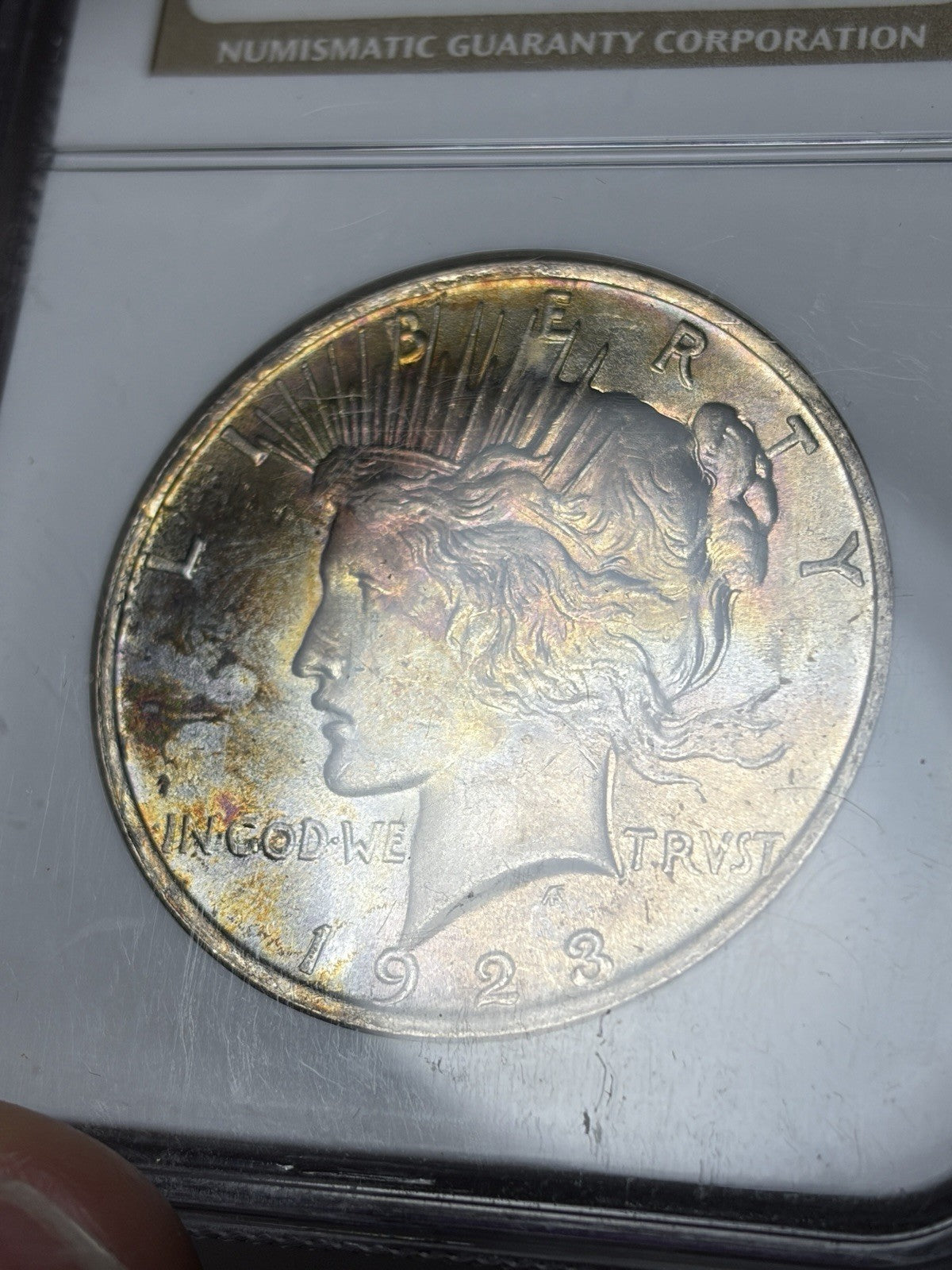 1923 NGC MS63 Peace Silver Dollar Toned RARE