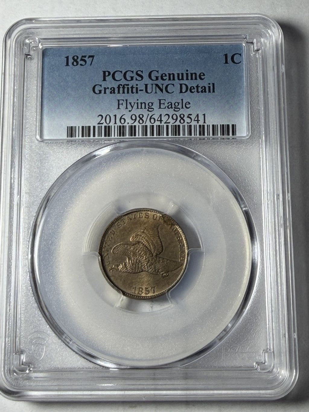 1857 PCGS Genuine Flying Eagle Graffiti Set