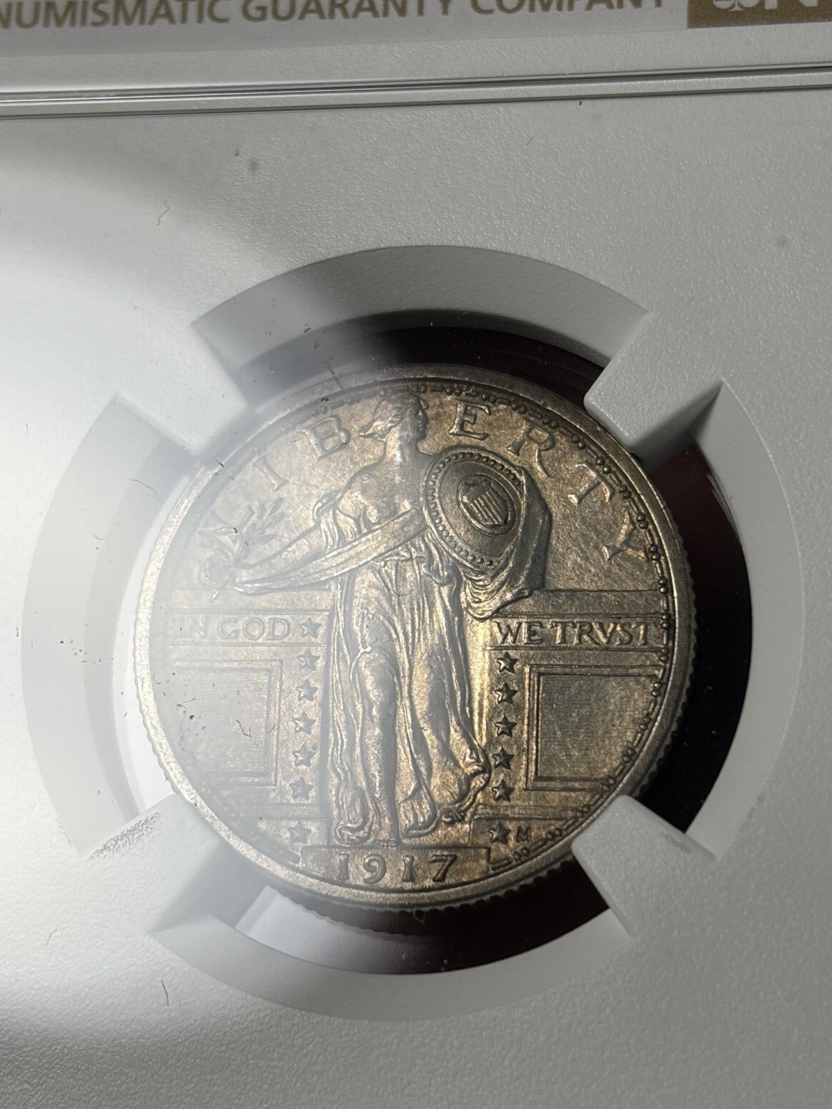 1917 Type 1 NGC Unc Details Standing Liberty Quarter Toned