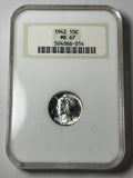 1942 NGC MS67 Mercury Silver Dime Old Fatty Holder
