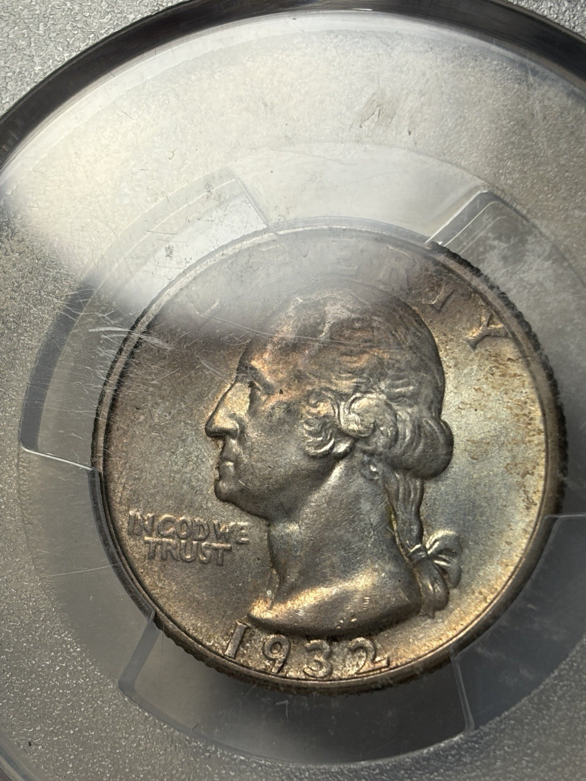 1932-S PCGS AU58 Washington Quarter Toned