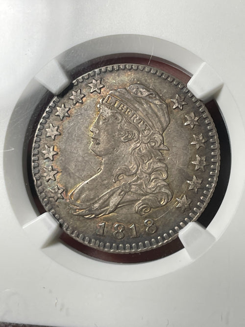 1818 NGC XF45 Capped Bust Quarter Toned Original Nice