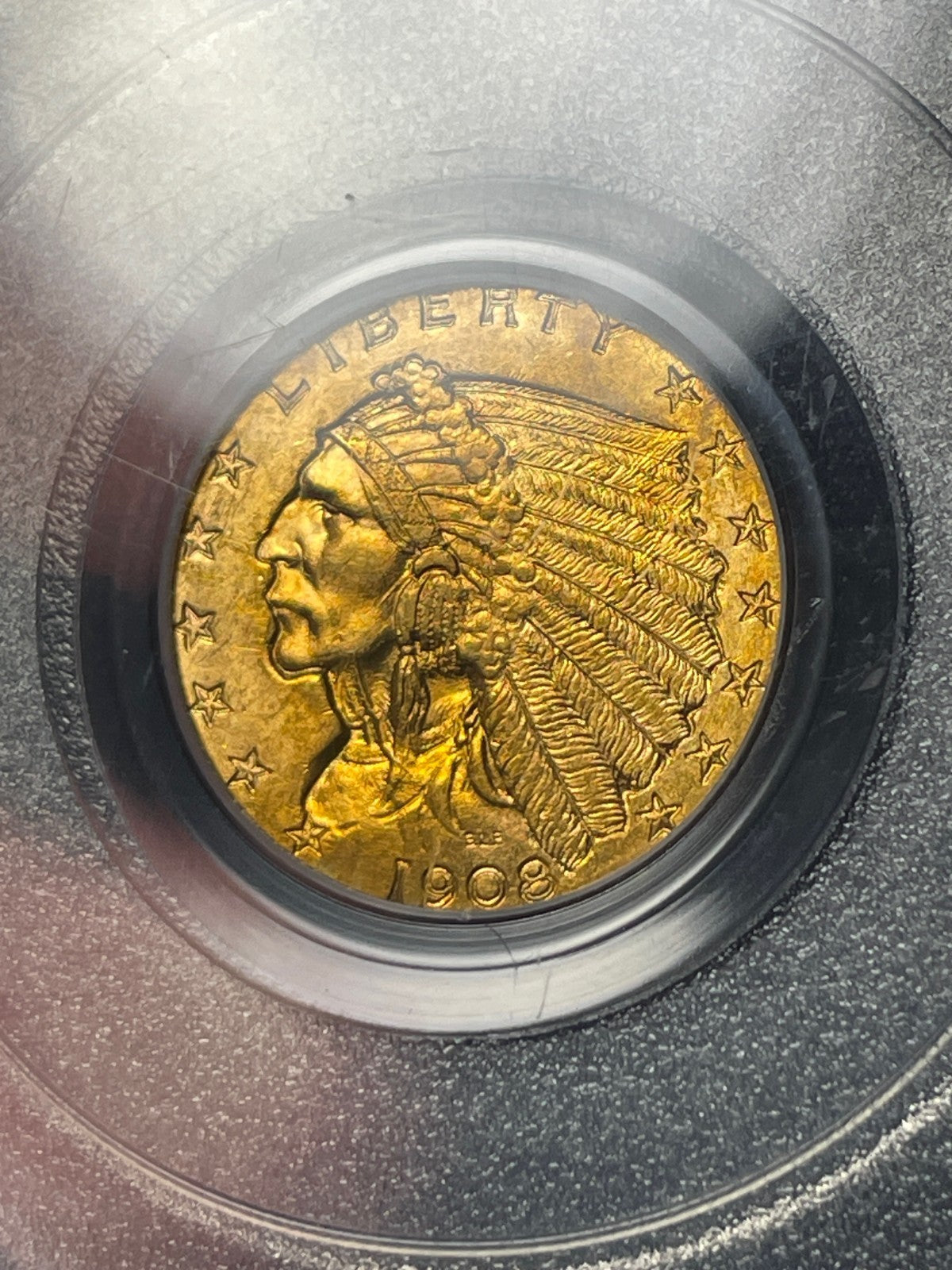 1908 PCGS MS64 CAC $2.5 Gold Indian Quarter Eagle Pre-33