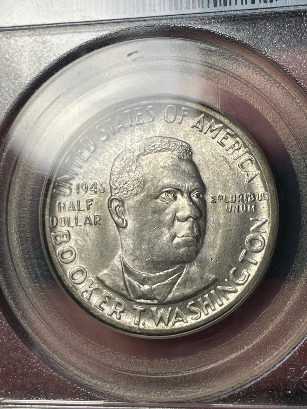 1946-D PCGS MS64 CAC Booker T Washington Commemorative Half Dollar Old Blue