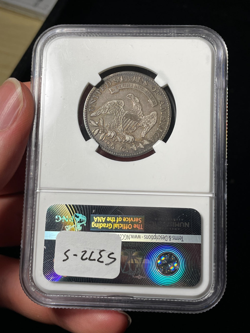 1818 NGC XF45 Capped Bust Quarter Toned Original Nice