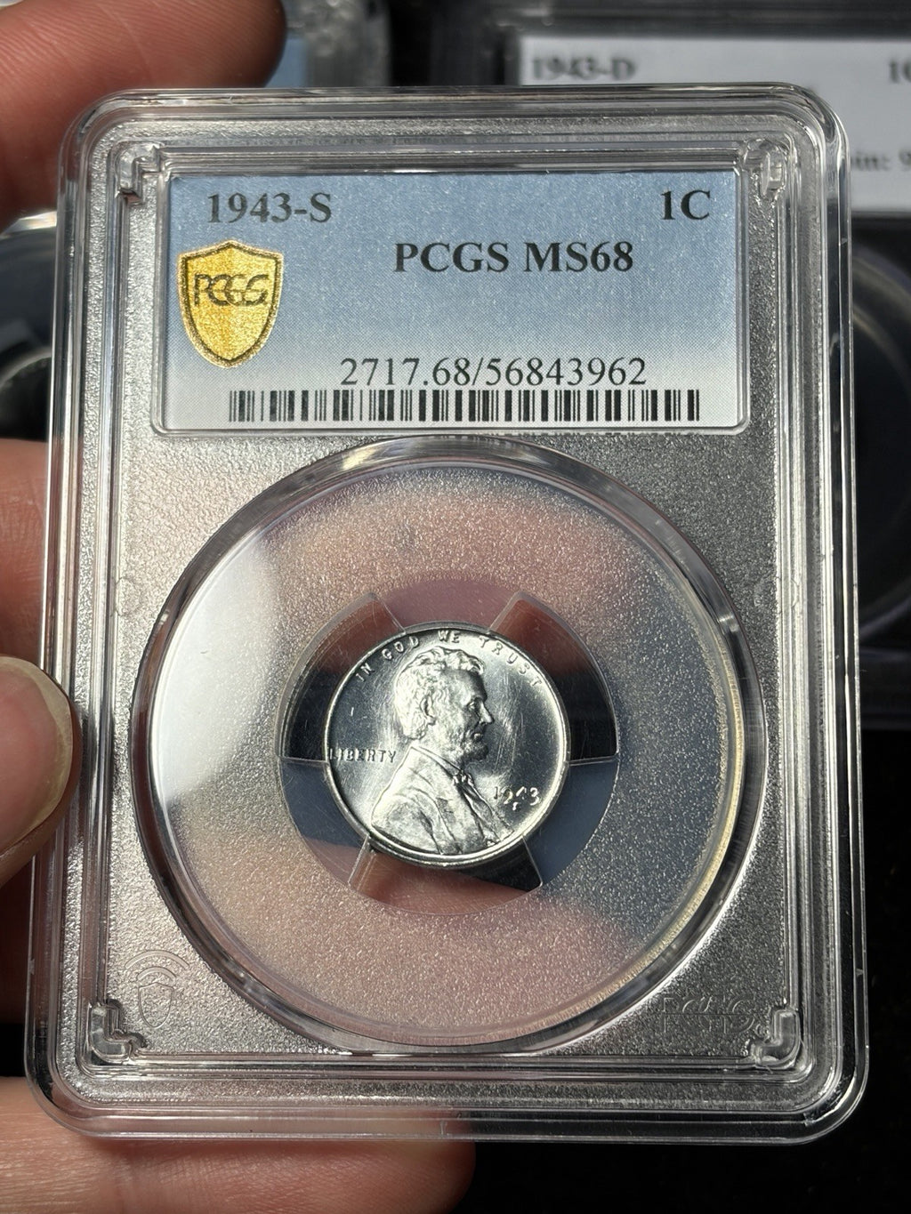 1943 PDS PCGS MS68 Lincoln Wheat Steel Cent Registry Grade Set!