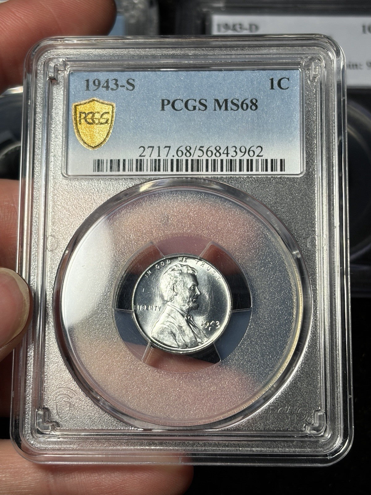 1943 PDS PCGS MS68 Lincoln Wheat Steel Cent Registry Grade Set!
