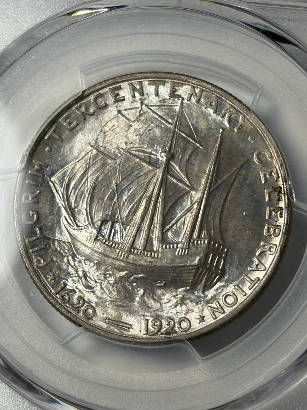1921 PCGS MS66 Pilgrim Commemorative Half Dollar Toned