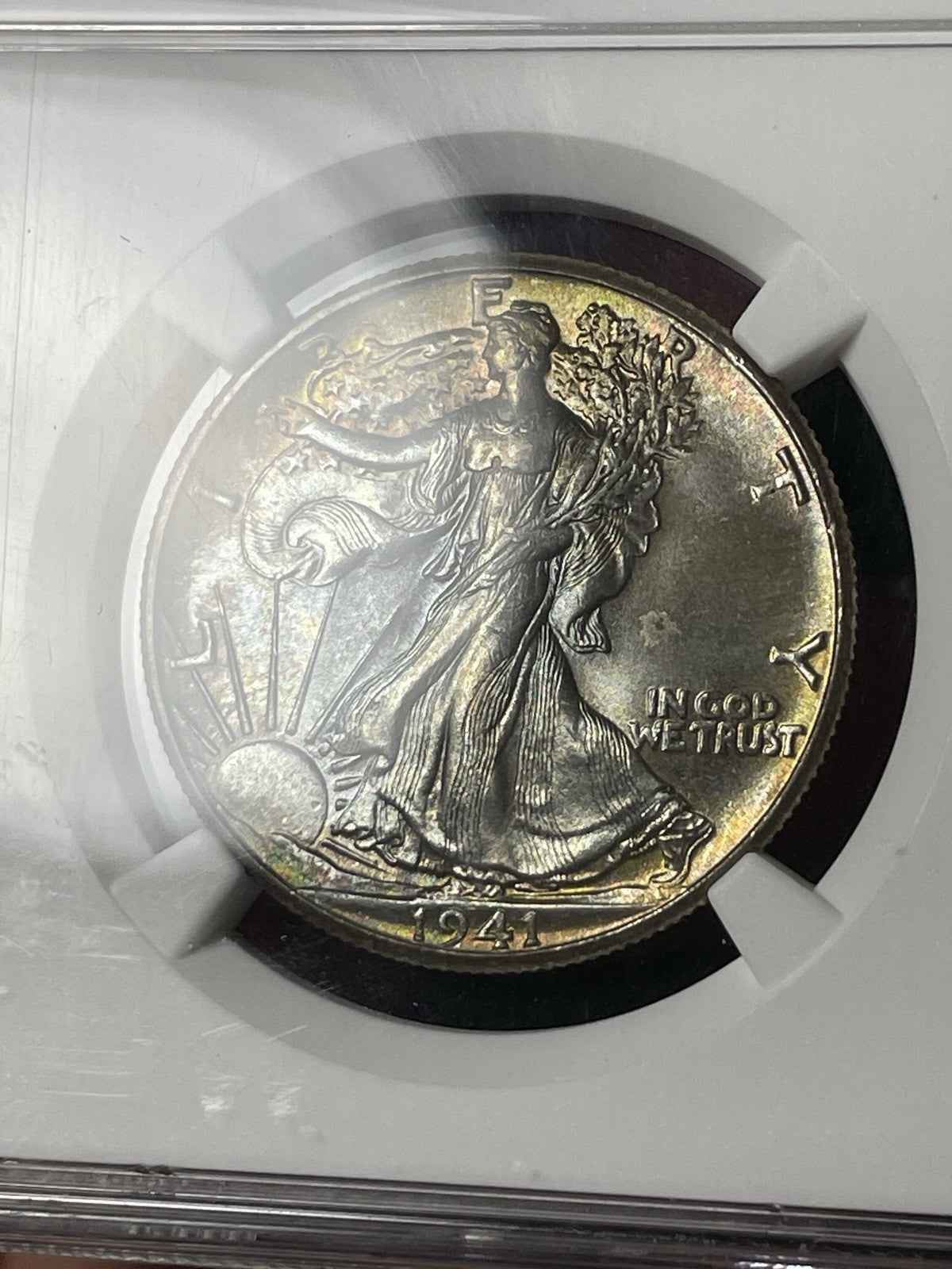1941 NGC MS66+ Walking Liberty Half Dollar Toned