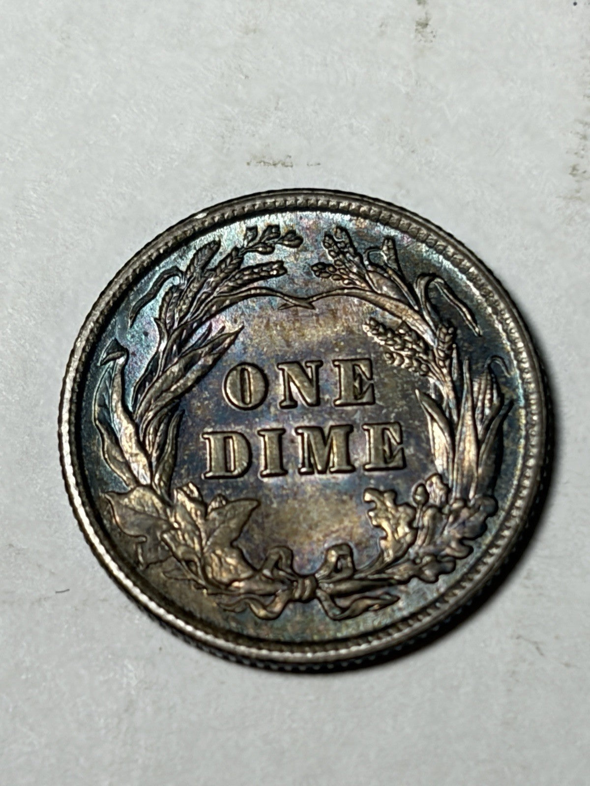 1905 Barber Dime Toned
