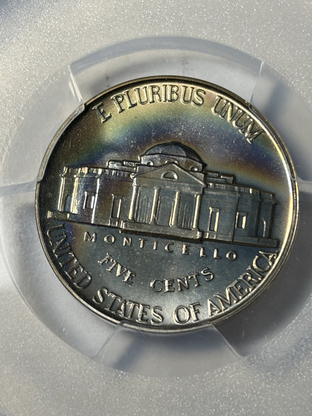 1938 PCGS PR68 Jefferson Nickel Proof Rainbow Toned