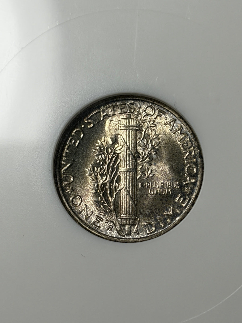 1944-S NGC MS65 GOLD CAC Mercury Dime Toned White Label Fatty 2.0!