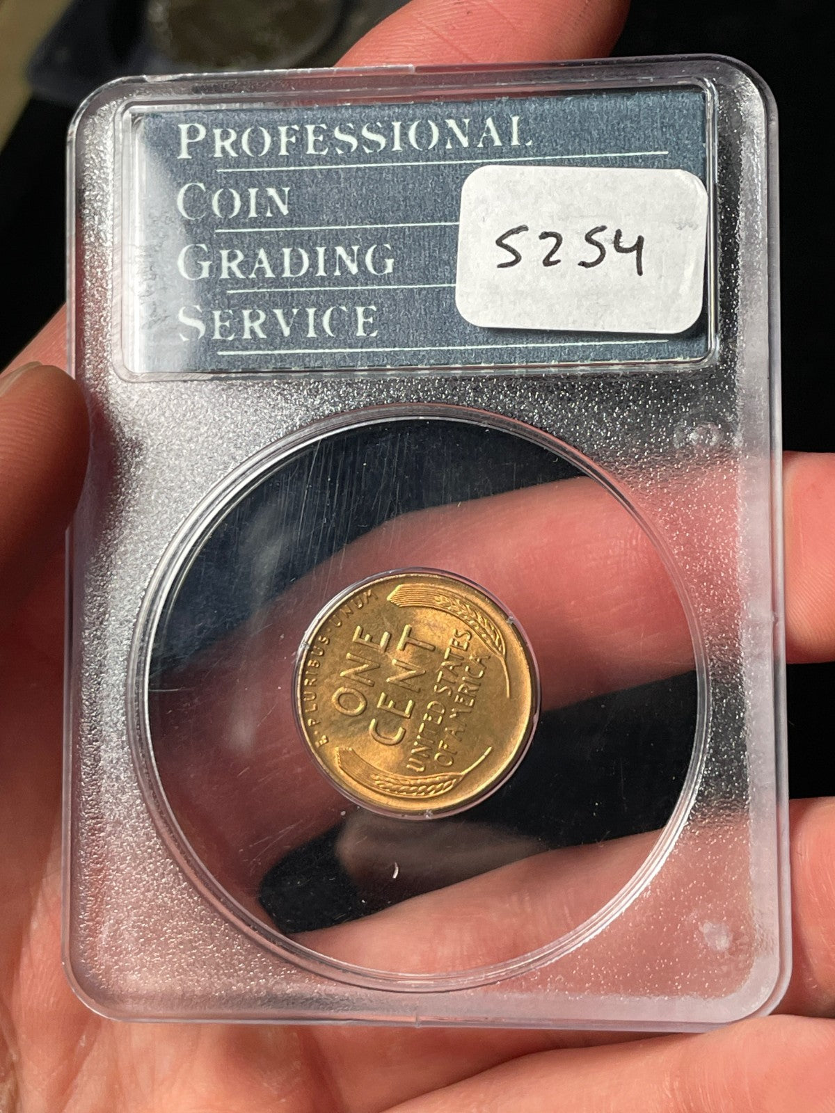 1934-D PCGS MS65 RD Lincoln Wheat Cent Old Rattler Holder