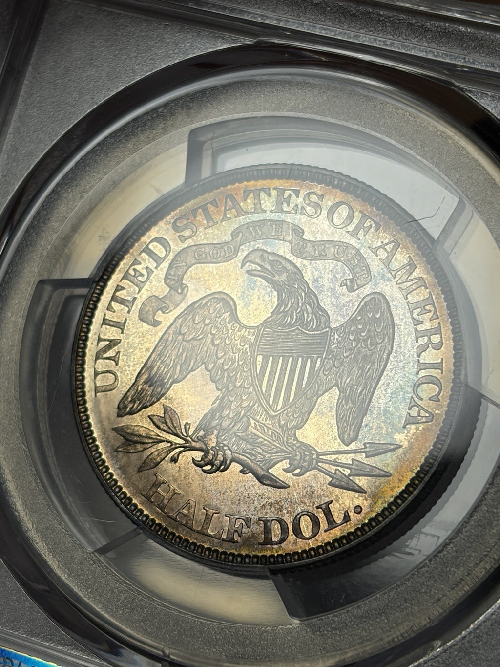 1873 PCGS PR65 Seated Liberty Half Dollar Witih Arrows Toned PROOF