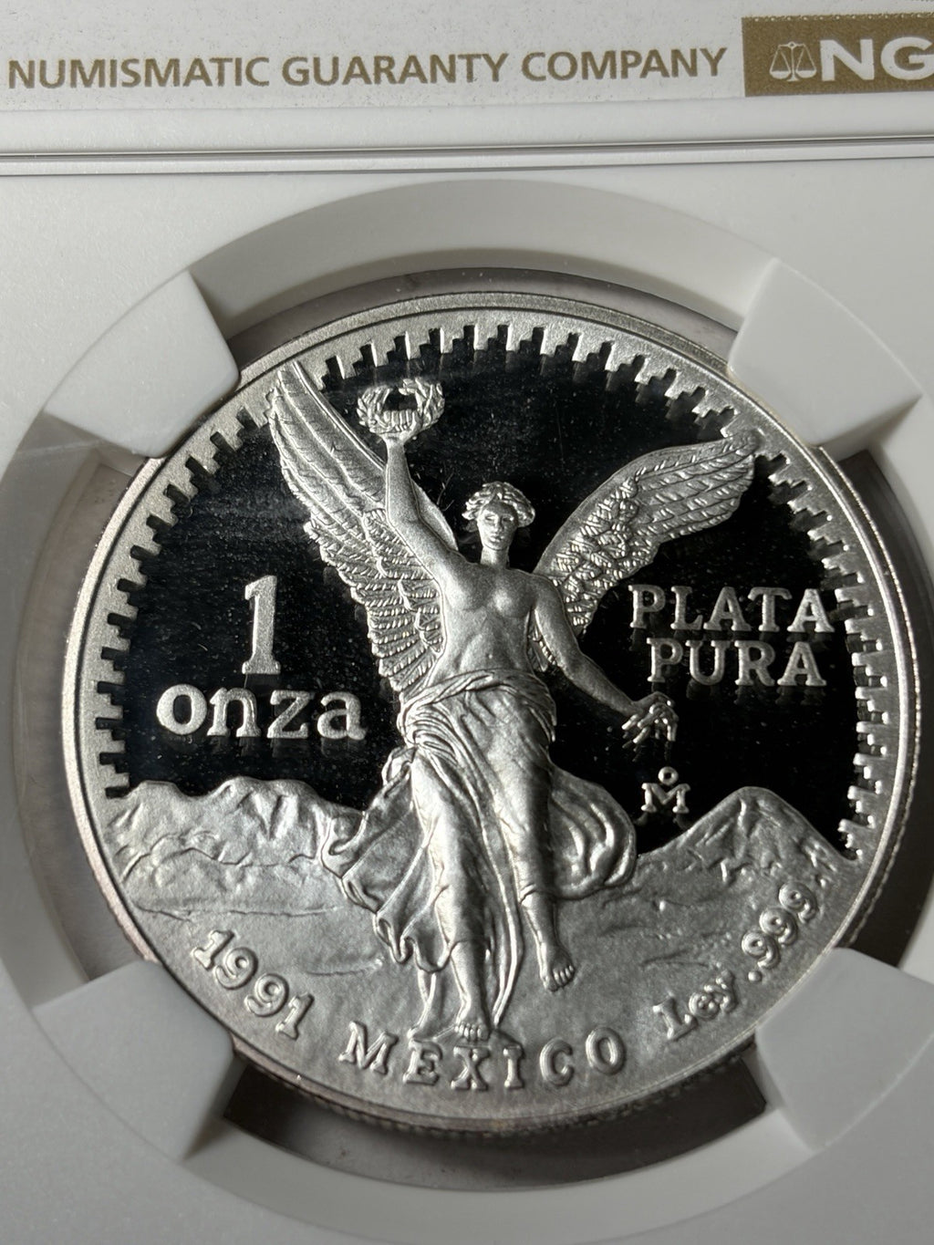 1991 Mo NGC PF69 Ultra Cameo Mexico 1 Onza Libertad PROOF Silver