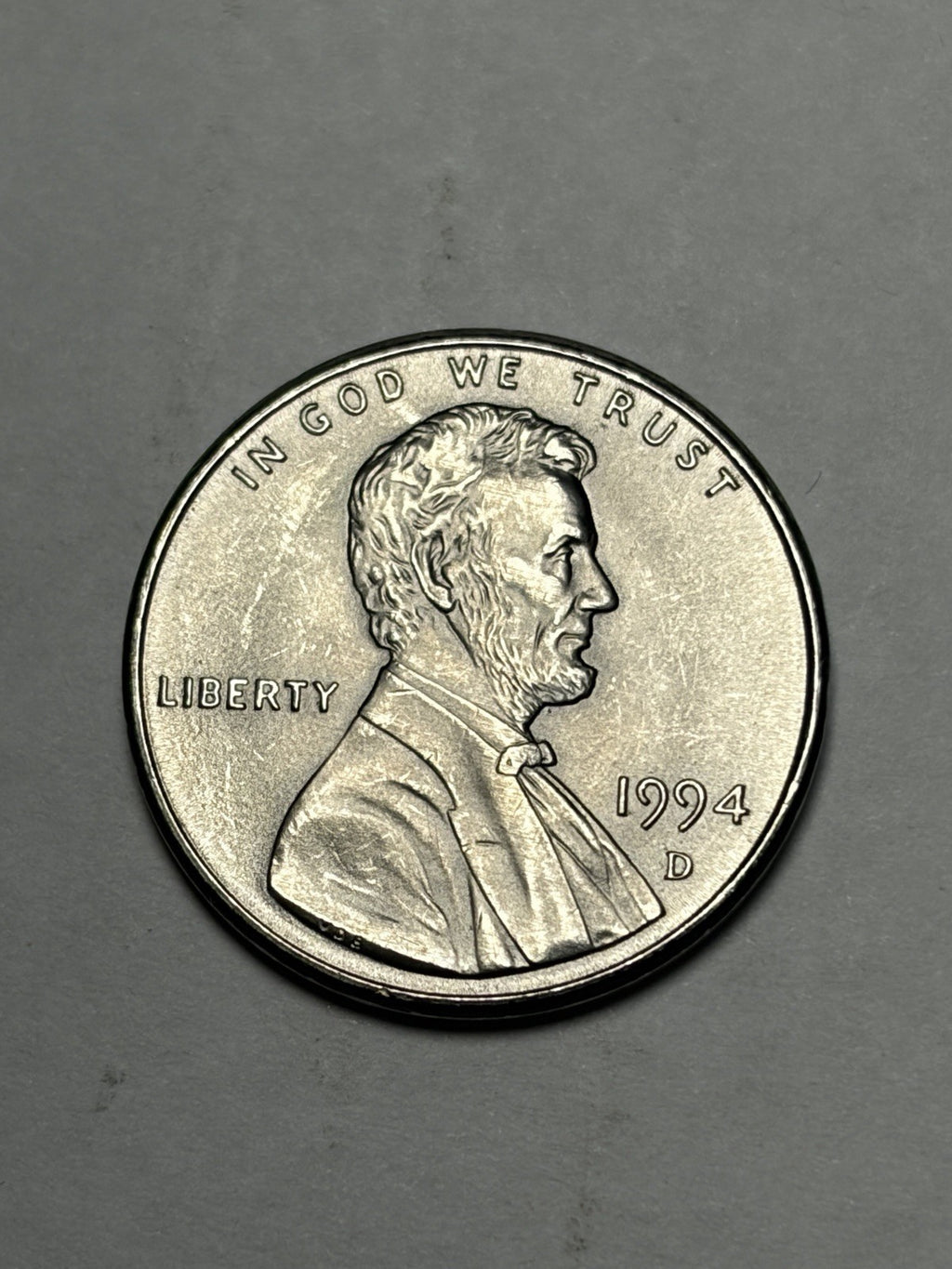 1994-D Lincoln Wheat Cent ERROR Struck On Zinc Planchet