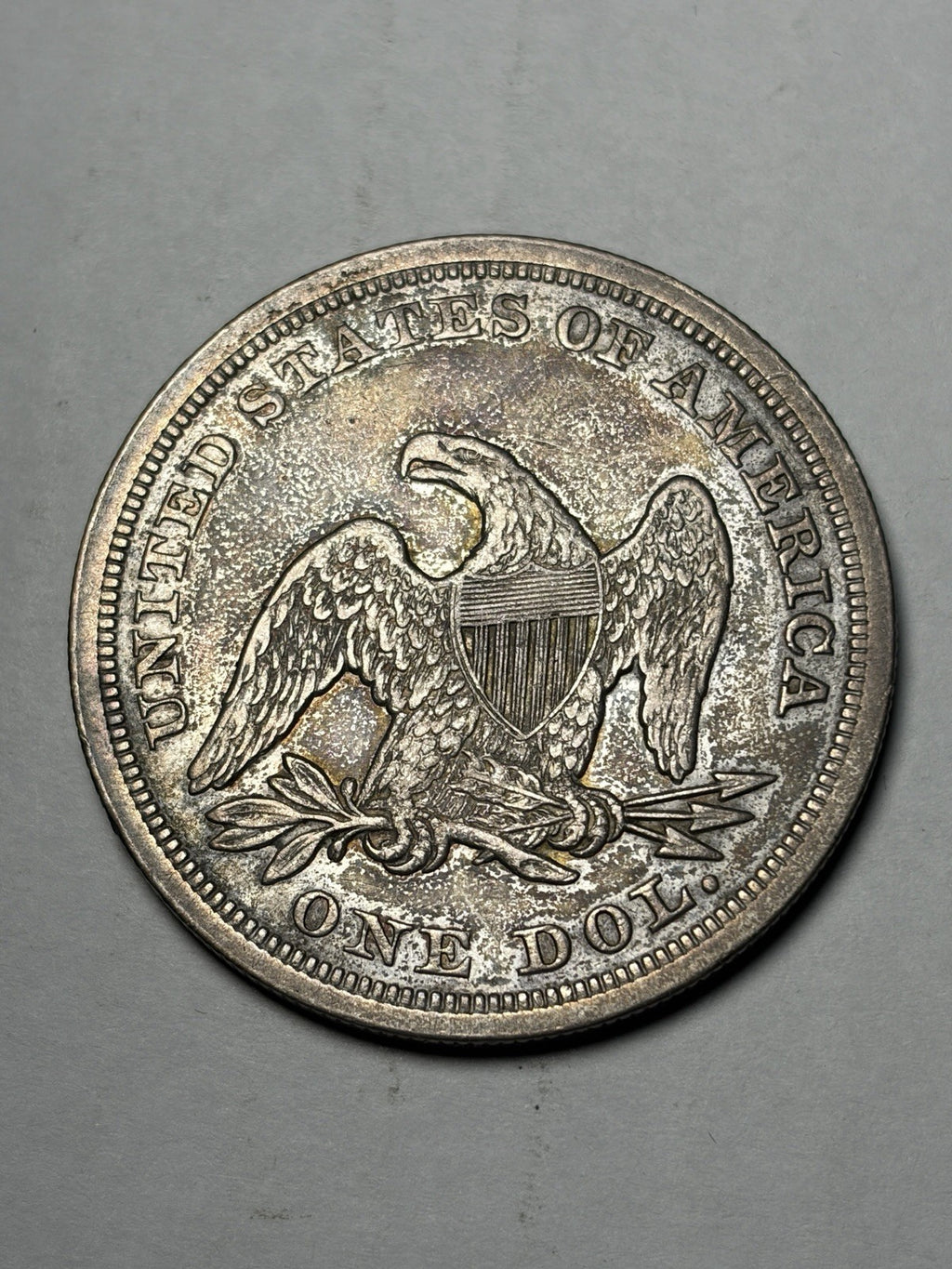 1847 Seated Liberty Silver Dollar Details