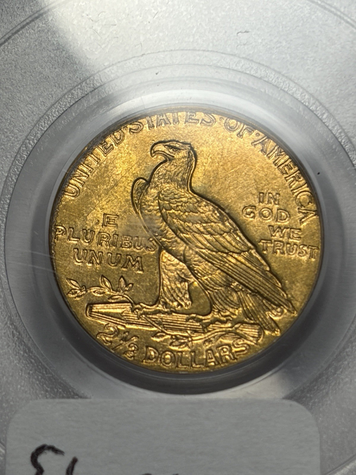 1911 PCGS MS63 Indian Head Gold Quarter Eagle $2.5 OGH Old Holder