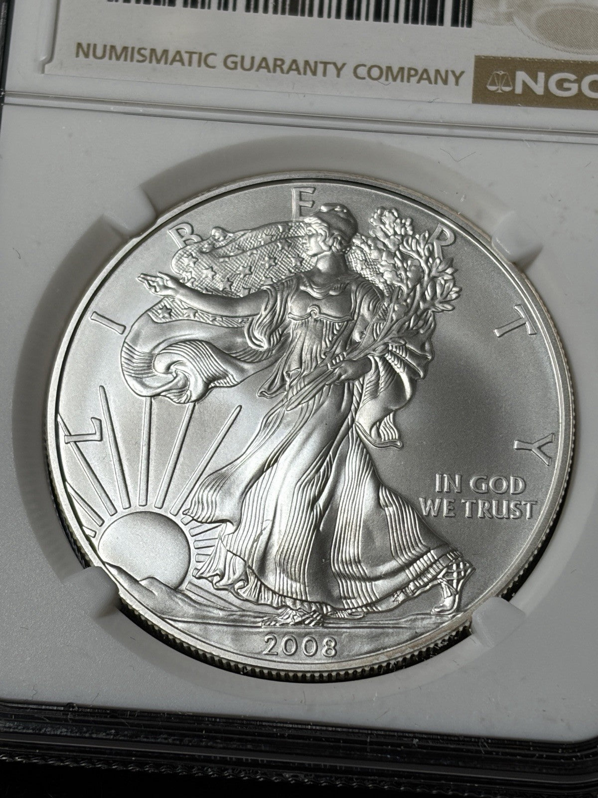 2008-W Reverse of 2007 NGC MS69 American Silver Eagle With OGP