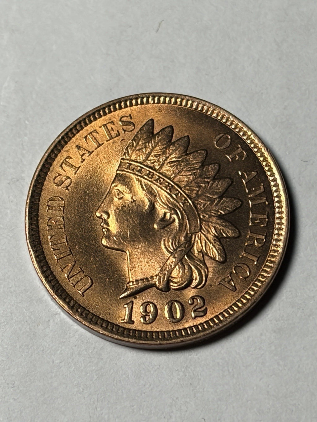 1902 Indian Head Cent Uncirculated Red