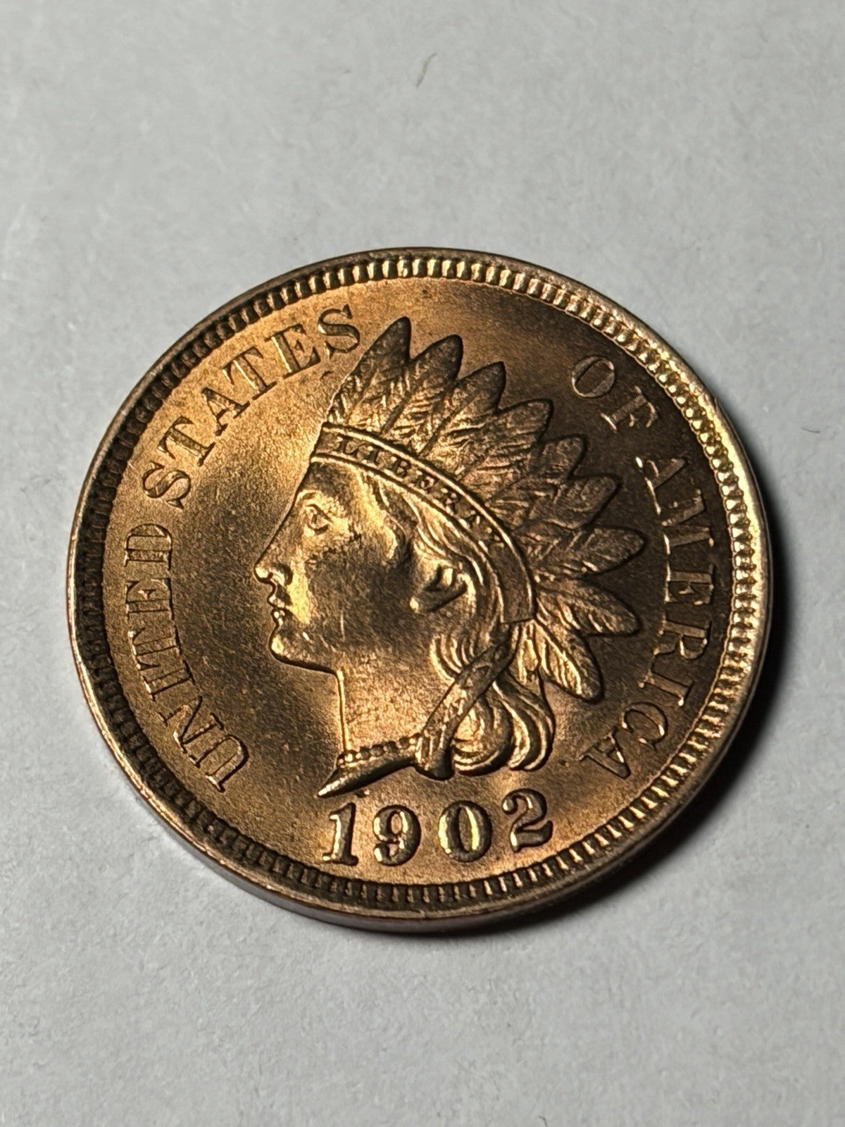 1902 Indian Head Cent Uncirculated Red