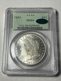 1883 PCGS MS64 CAC Morgan Silver Dollar TONED Old Green Holder