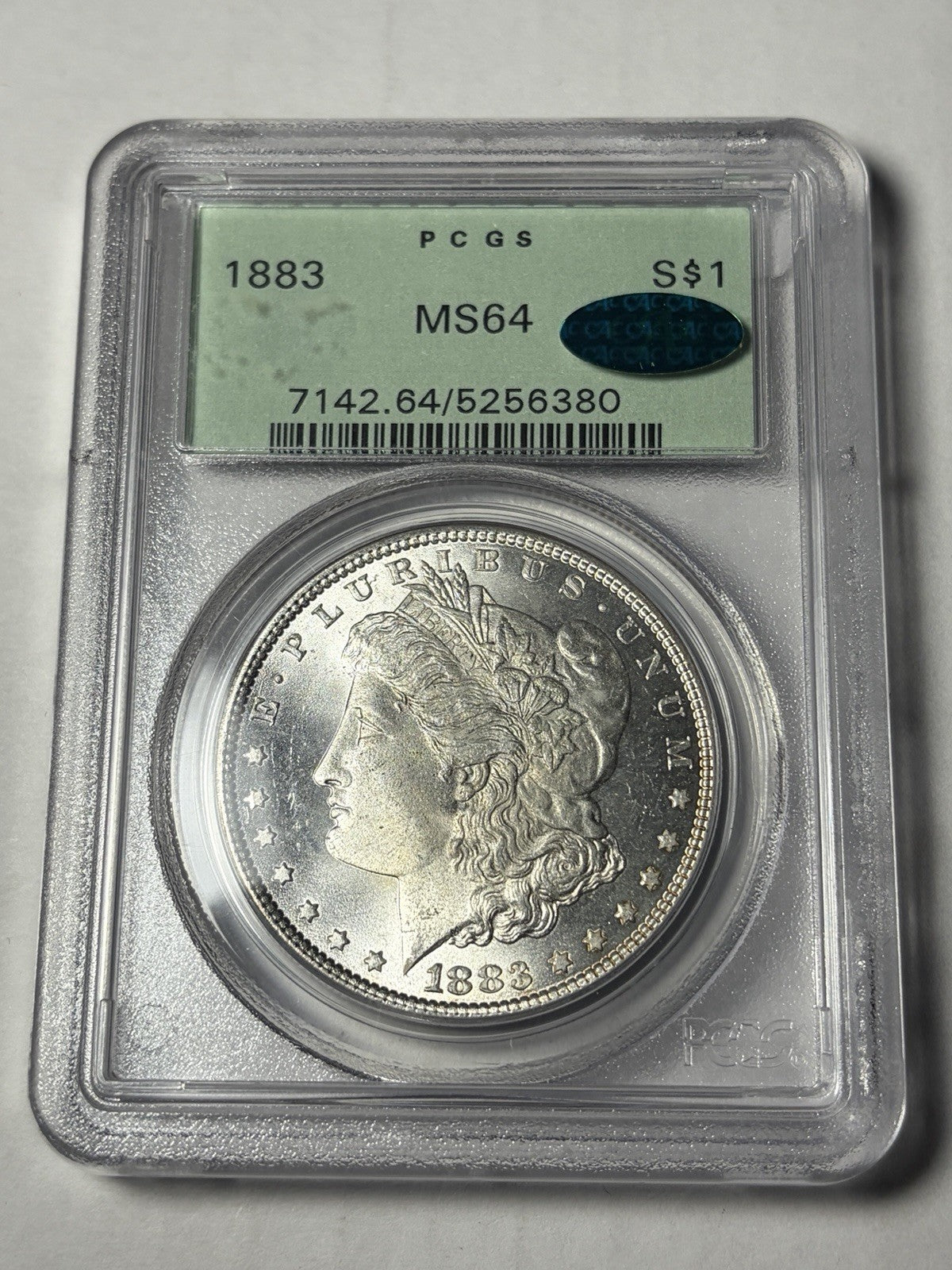 1883 PCGS MS64 CAC Morgan Silver Dollar TONED Old Green Holder