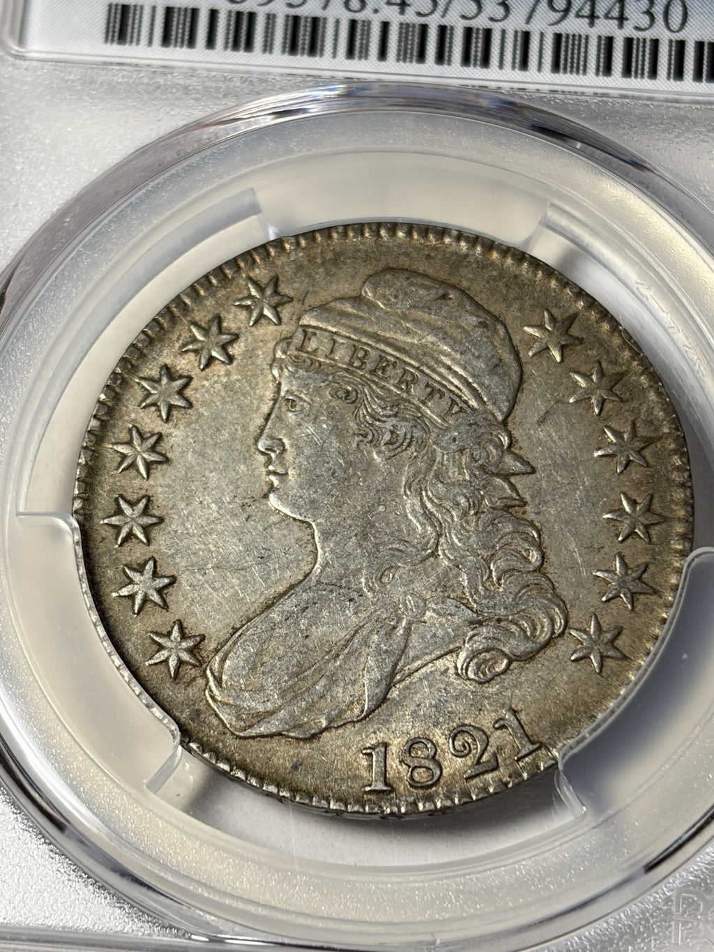 1821 PCGS XF45 CAC Capped Bust Half Dollar O-103